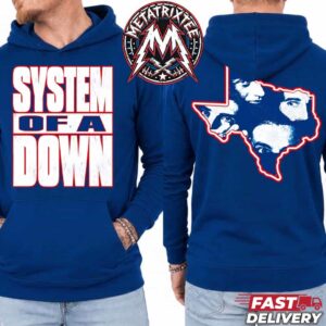 System Of A Down SOAD Blue Pullover Hoodie Sick New World Texas Motor Speedway Oct 24 2026 Fort Worth Merch