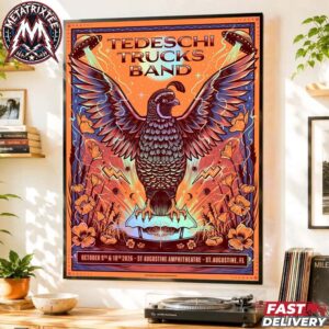 Tedeschi Trucks Band St Augustine Two Nights Show Poster For October 9 And October 10 2026 Future Soul Tour At The St Augustine Amphitheatre In Florida Poster Canvas