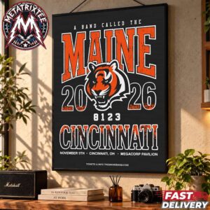 The Maine Rock Band Live In Cincinnati OH Show Poster With In Color On Thursday November 5 2026 At The MegaCorp Pavilion Premium Poster Canvas