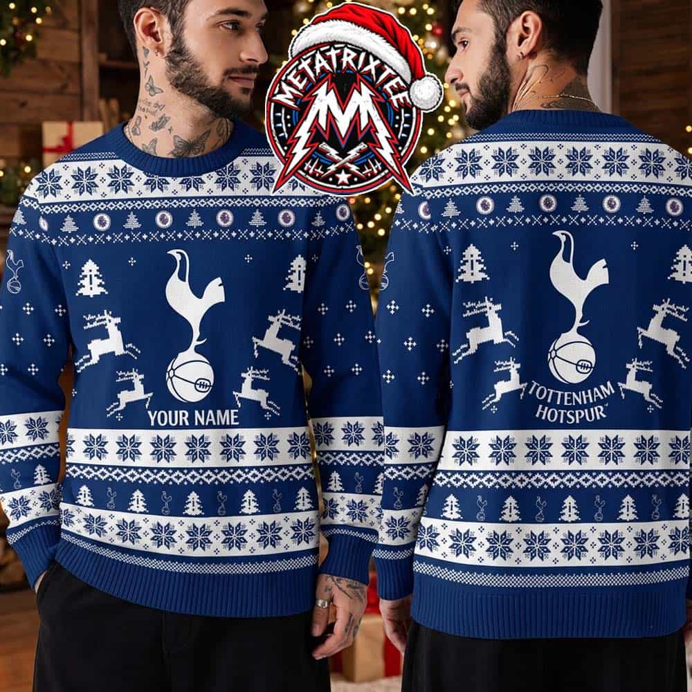 Tottenham Hotspur FC Cockerel Logo Reindeer Snowflake Personalized Christmas 2026 Holiday Ugly Christmas Sweater Tottenham Hotspur FC Cockerel Logo Reindeer Snowflake Personalized Christmas 2026 Holiday Ugly Christmas Sweater