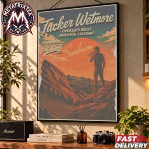 Tucker Wetmore Live At Red Rocks Amphitheatre 2026 Show Poster For Morrison Colorado On October 27 2026 Gallery-Style Poster Canvas