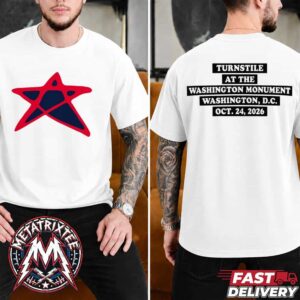 Turnstile Band Live At The Washington Monument Merch Tee Pop-Up For Washington D.C. On October 24th 2026 Two Sided Print T-Shirt