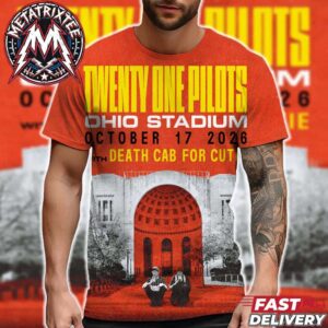 Twenty One Pilots Ohio Stadium October 17 2026 Concert Poster With Death Cab For Cutie In Columbus Ohio All Over Print T-Shirt