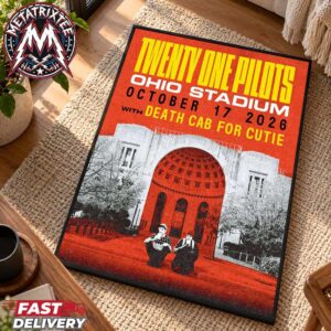 Twenty One Pilots Ohio Stadium October 17 2026 Concert Poster With Death Cab For Cutie In Columbus Ohio Gallery-Style Poster Canvas