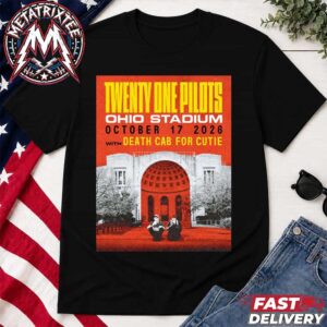 Twenty One Pilots Ohio Stadium October 17 2026 Concert Poster With Death Cab For Cutie In Columbus Ohio Short Black T-Shirt
