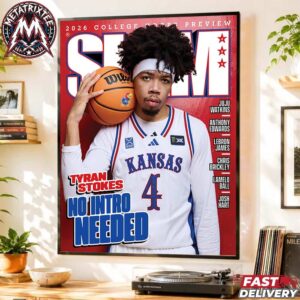 Tyran Stokes No Intro Needed SLAM 265 Magazine Team Kansas Jayhawks 2026 College Hoops Preview Premium Poster Canvas