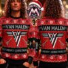 Van Halen Rock Band Member Photo And Red Guitar Holiday Christmas Xmas Ugly Christmas Sweater Van Halen Rock Band Member Photo And Red Guitar Holiday Christmas Xmas Ugly Christmas Sweater