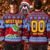 West Ham United Football Club Snowflake And Flying Reindeer Print 2026 Knitted Ugly Christmas Sweater West Ham United Football Club Snowflake And Flying Reindeer Print 2026 Knitted Ugly Christmas Sweater