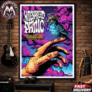 Widespread Panic Milwaukee WI Concert Poster by Brandon Heart For Three Night For October 23-24-25 2026 At Riverside Theater Gallery-Style Poster Canvas