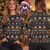 Wolverhampton Wanderers FC Wolves Gnome Sleigh Snowflake Pattern Knitted Ugly Christmas Sweater 2026