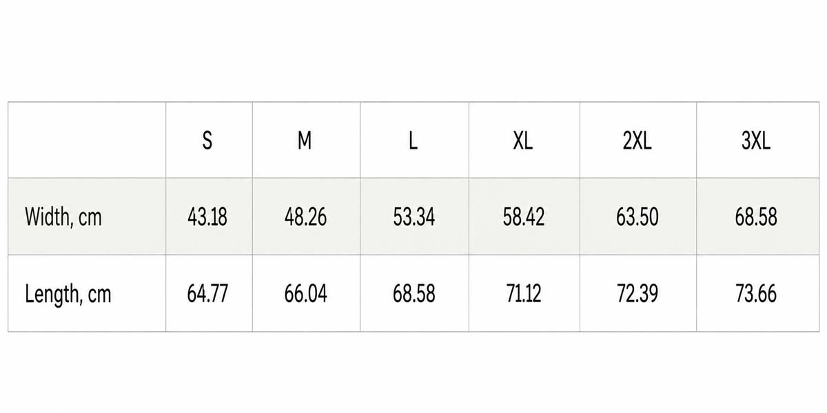 Womens T Shirt Size Chart