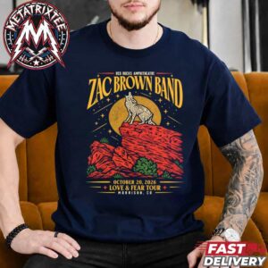 Zac Brown Band Morrison Colorado Love And Fear Tour 2026 Gig Poster Night 2 For October 20th At Red Rocks Amphitheatre Unisex T-Shirt